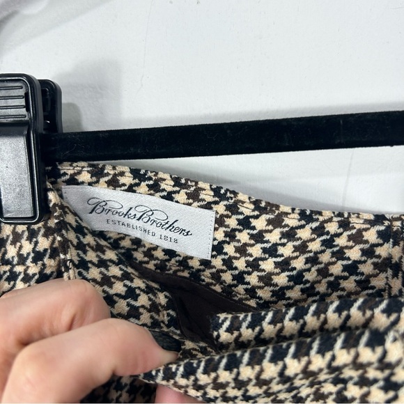 BROOKS BROTHERS houndstooth woool blend ankle crop dress pants O22 - Picture 2 of 7